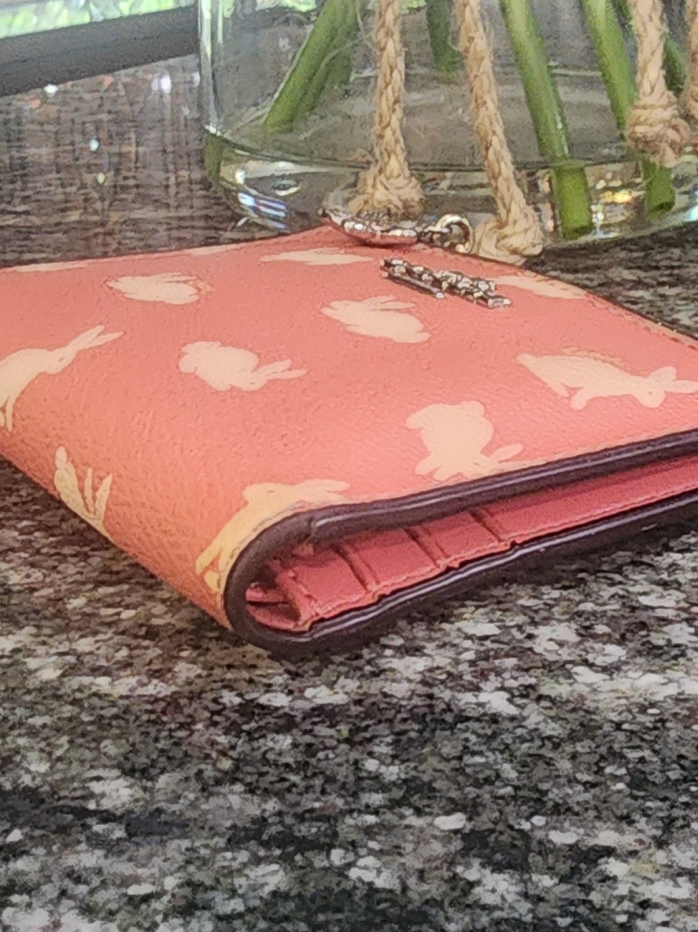 Coach Bunny Print Small Wallet in Coral - Picture 7 of 9